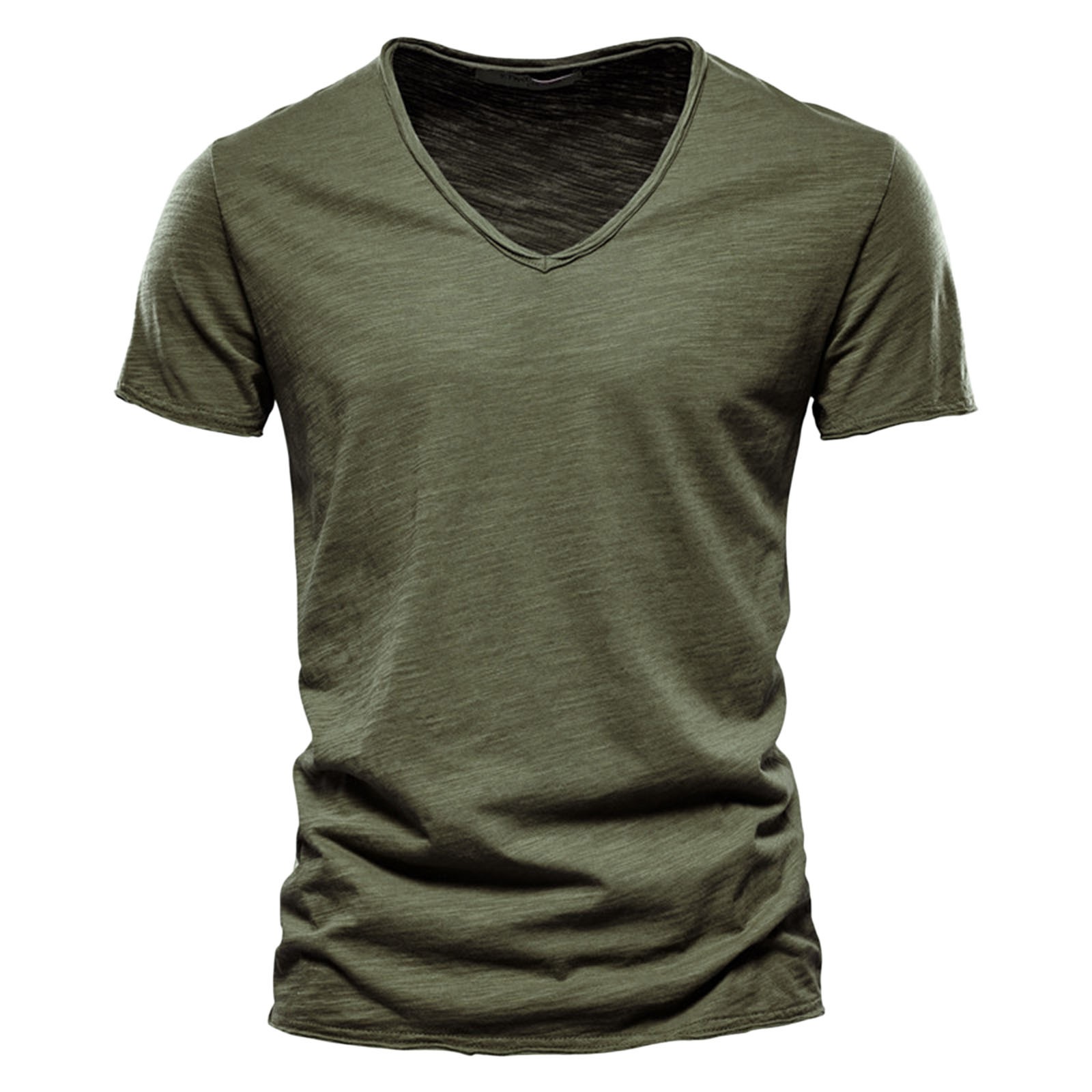 thumbnail image 2 of Camiseta informal de manga corta con cuello en V para hombre: poliéster, fácil de combinar con pantalones, para uso diario, tallas S-XXXXXL., 2 of 4